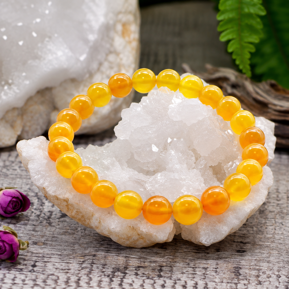 Honey Crystal Pearl Bracelet