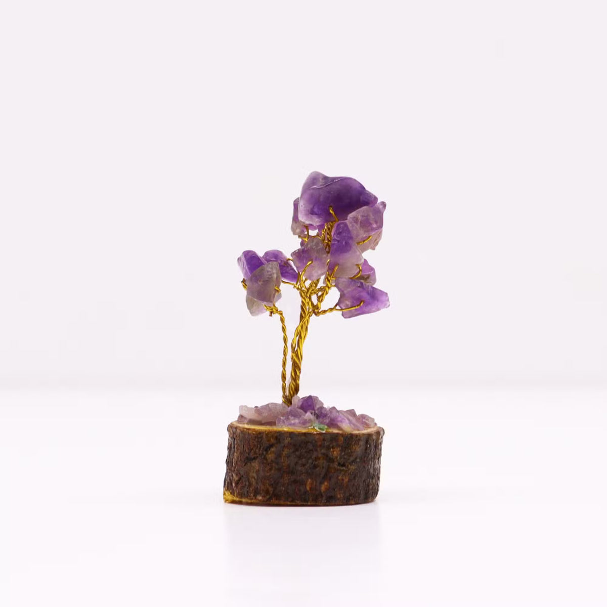 Amethyst Gemstone Tree, Wood Base