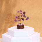 Amethyst Gemstone Tree, Wood Base