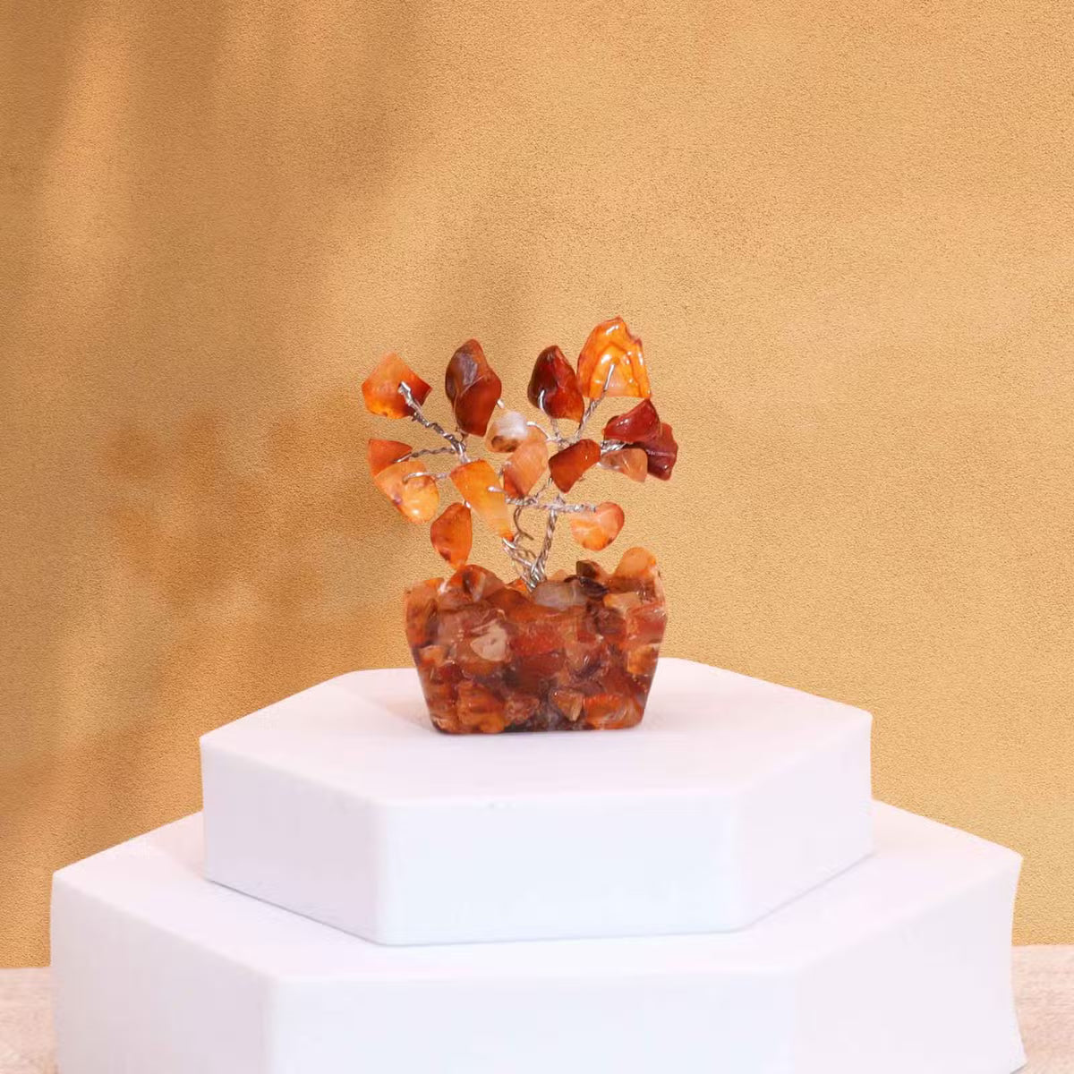 Carnelian Gemstone Tree, Orgonite Base