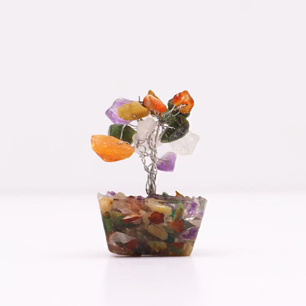 Chakra Stones Gemstone Tree, Orgonite Base
