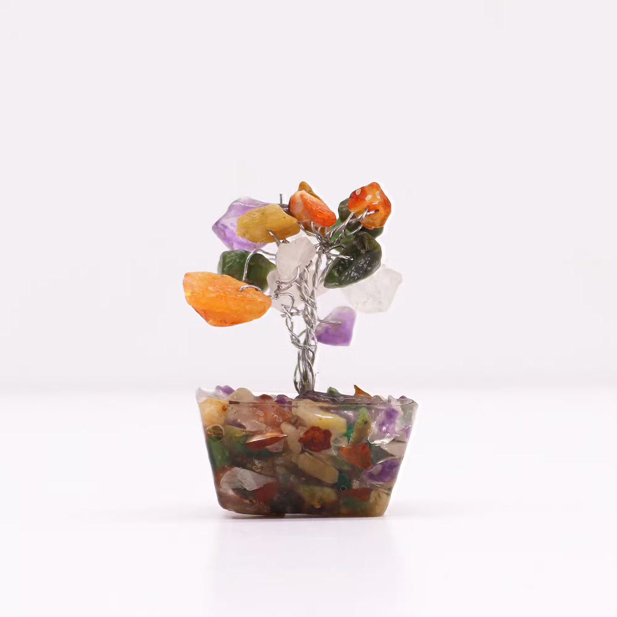 Chakra Stones Gemstone Tree, Orgonite Base