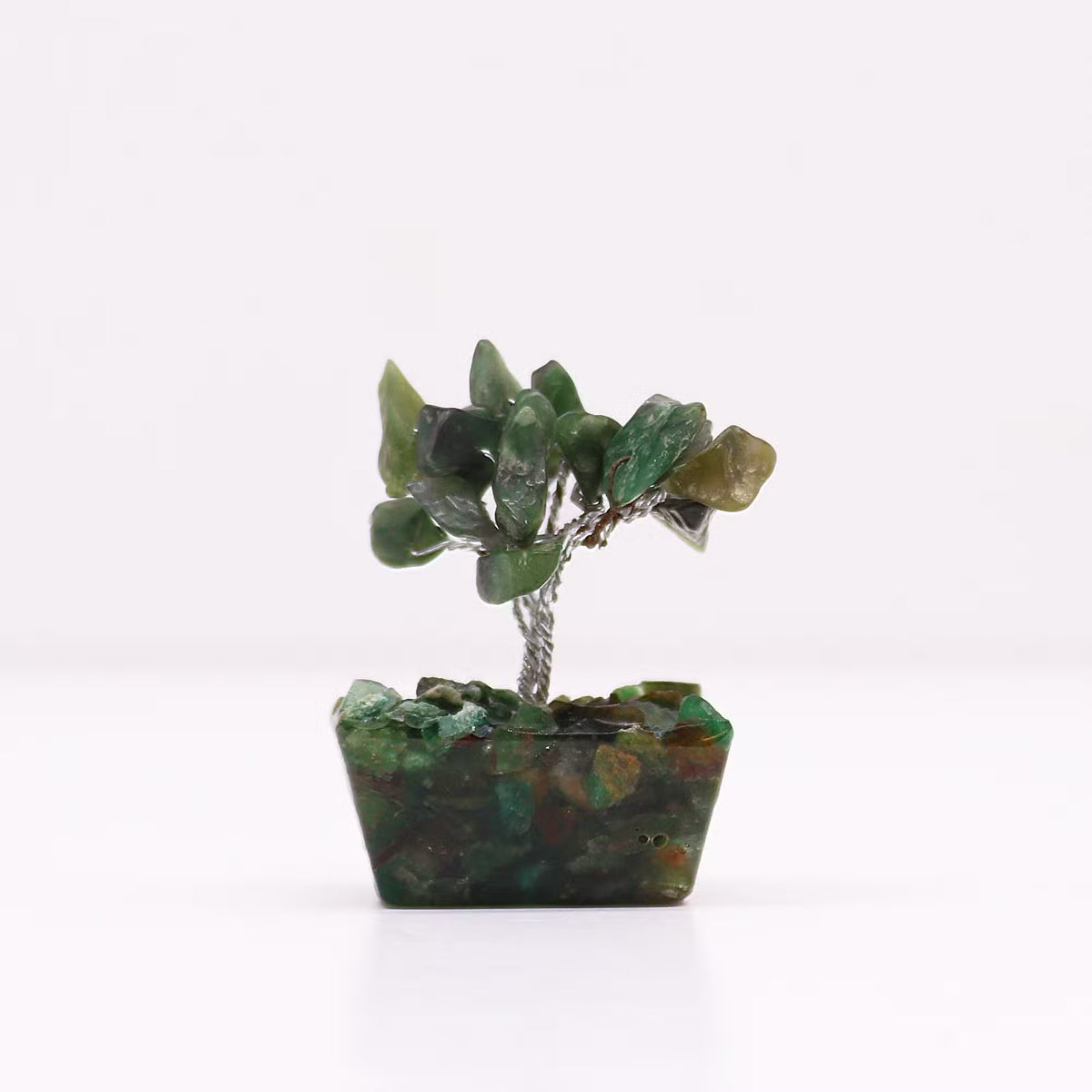 Green Aventurine Gemstone Tree, Orgonite Base