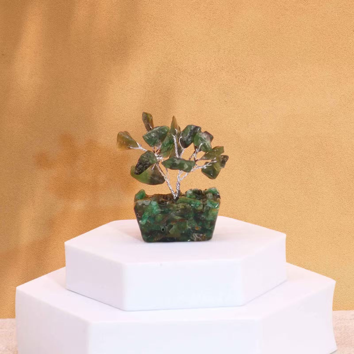 Green Aventurine Gemstone Tree, Orgonite Base