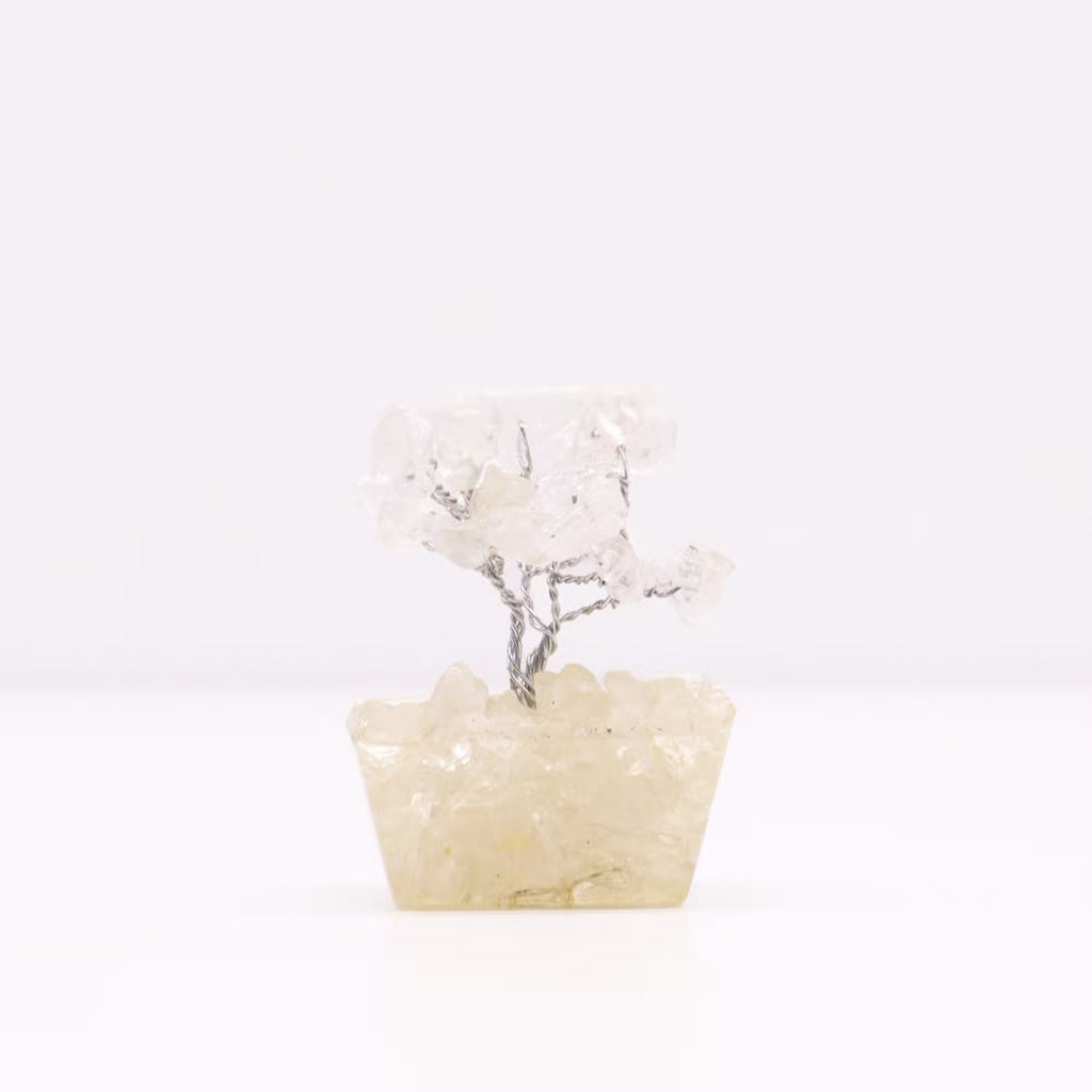 Clear Quartz Gemstone Tree, Orgonite Base