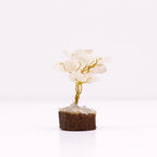 Clear Quartz Gemstone Tree, Wood Base
