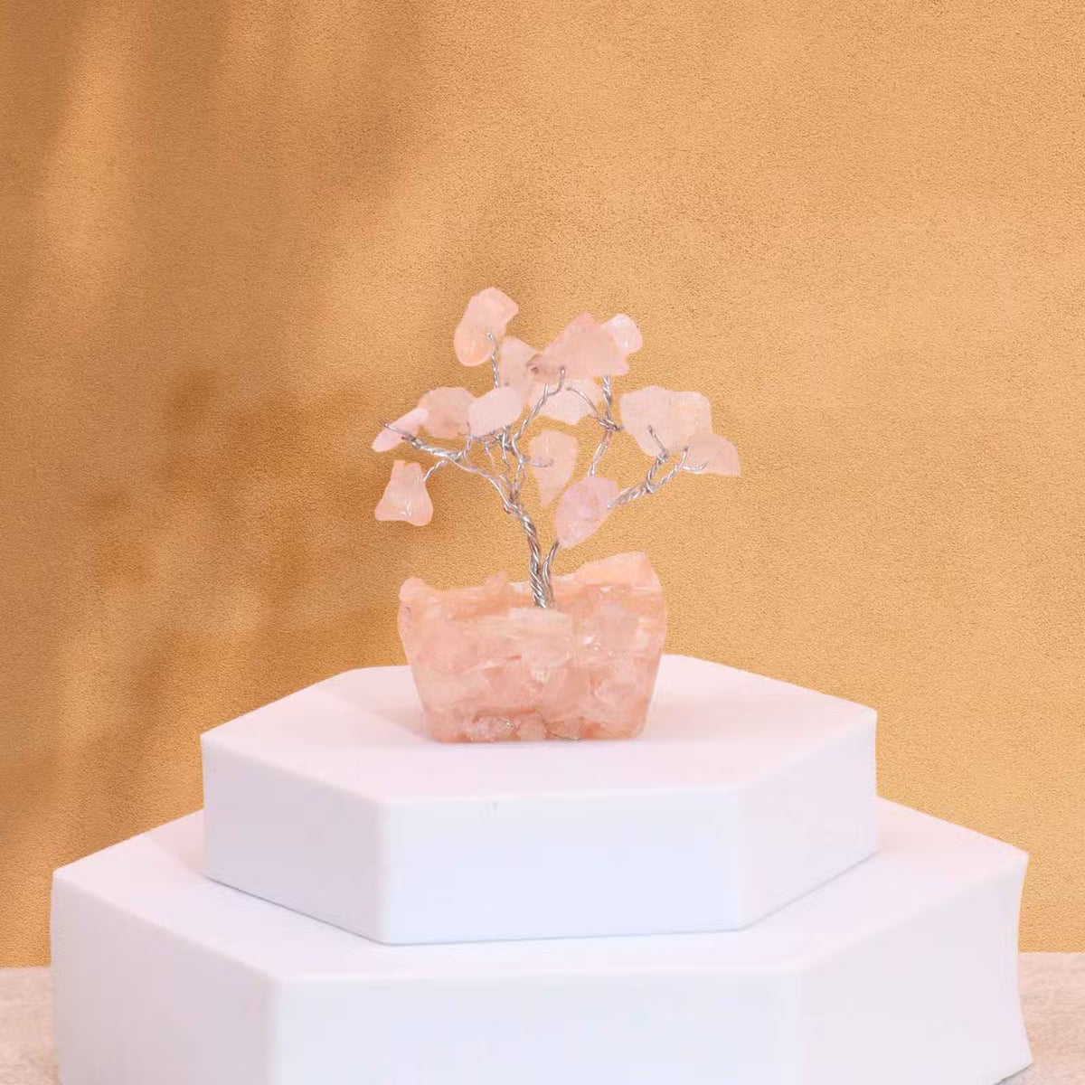 Rose Quartz Gemstone Tree, Orgonite Base